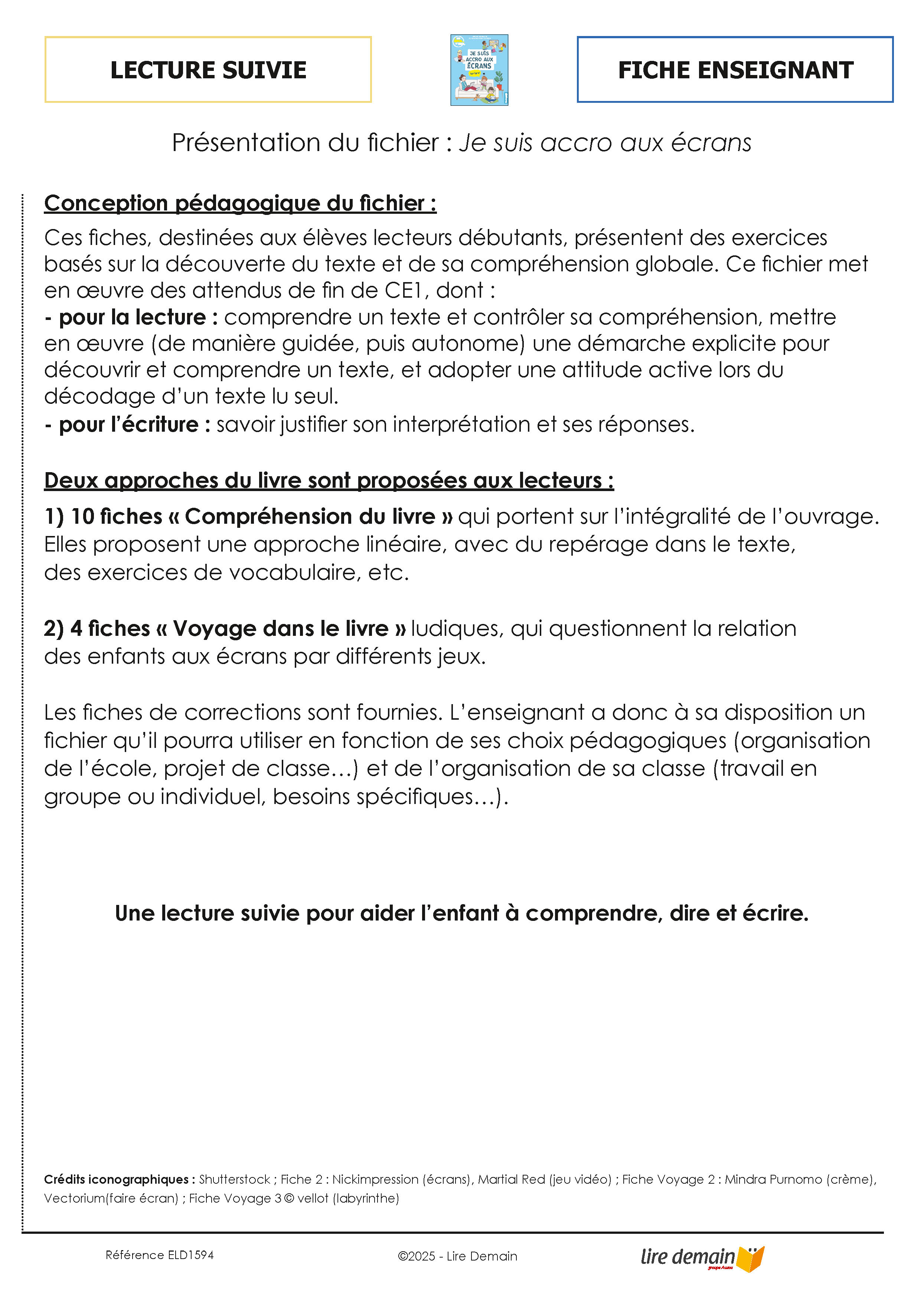 LECTURE SUIVIE - JE SUIS ACCRO AUX ECRANS (25 EX)
