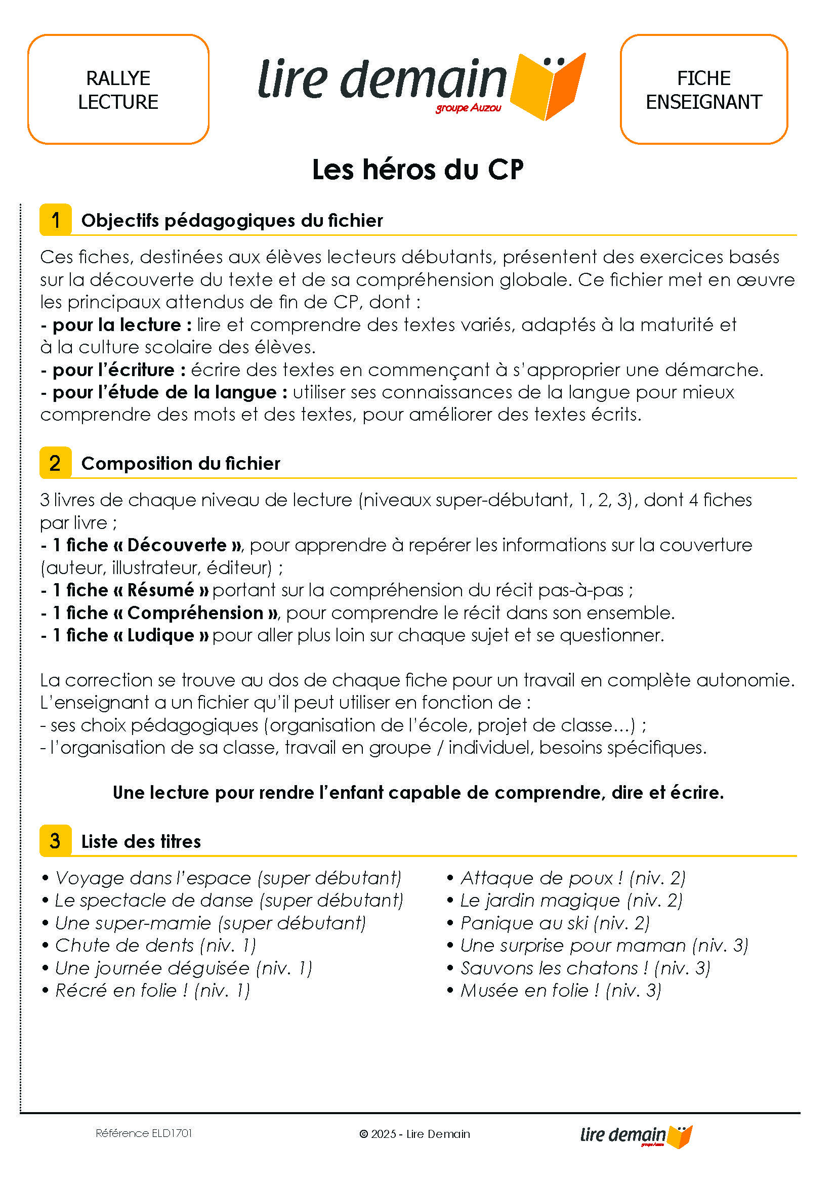 RALLYE LECTURE - LES HEROS DU CP (FICHIER SEUL)