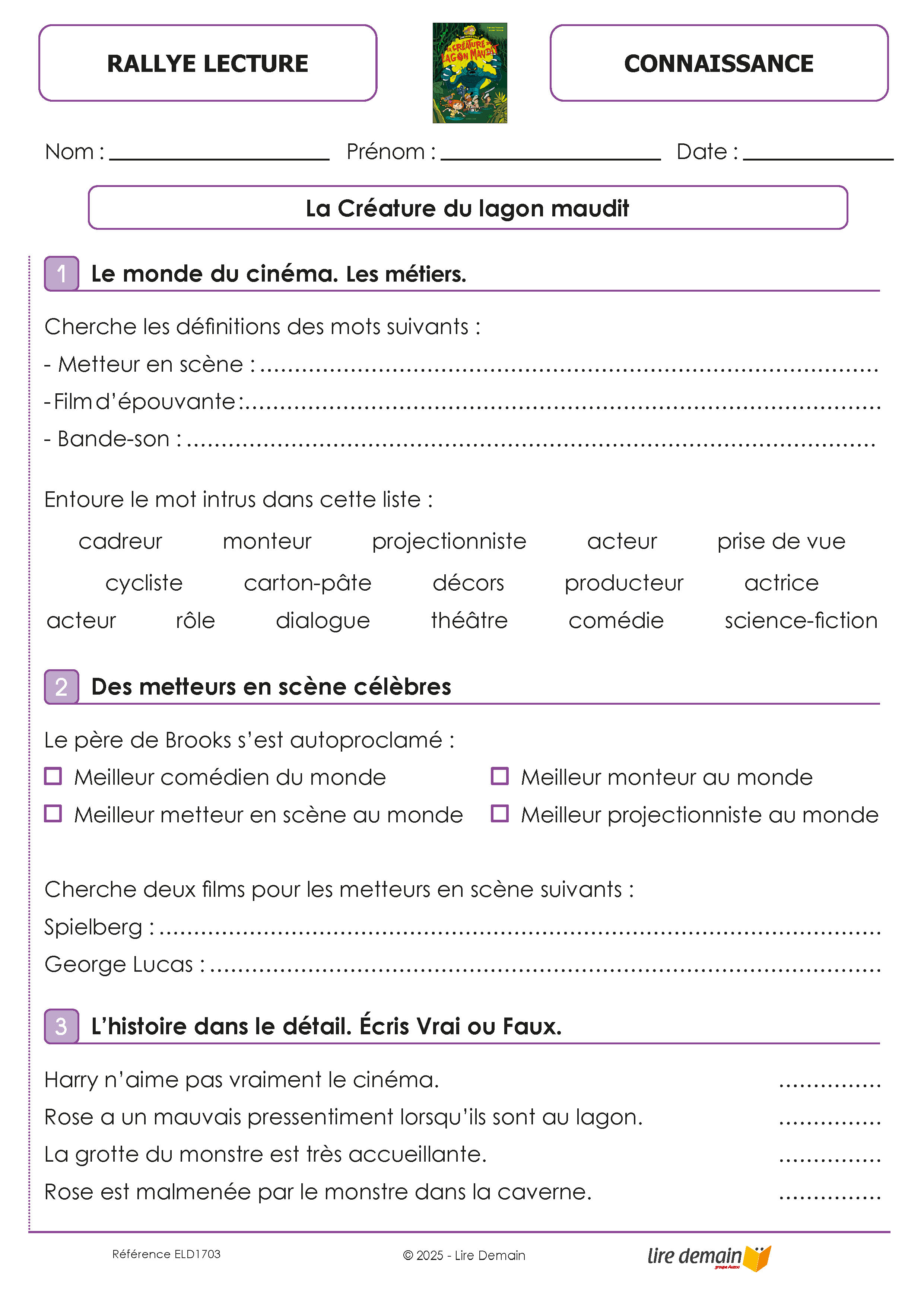 RALLYE LECTURE FRISSONS (FICHIER SEUL)