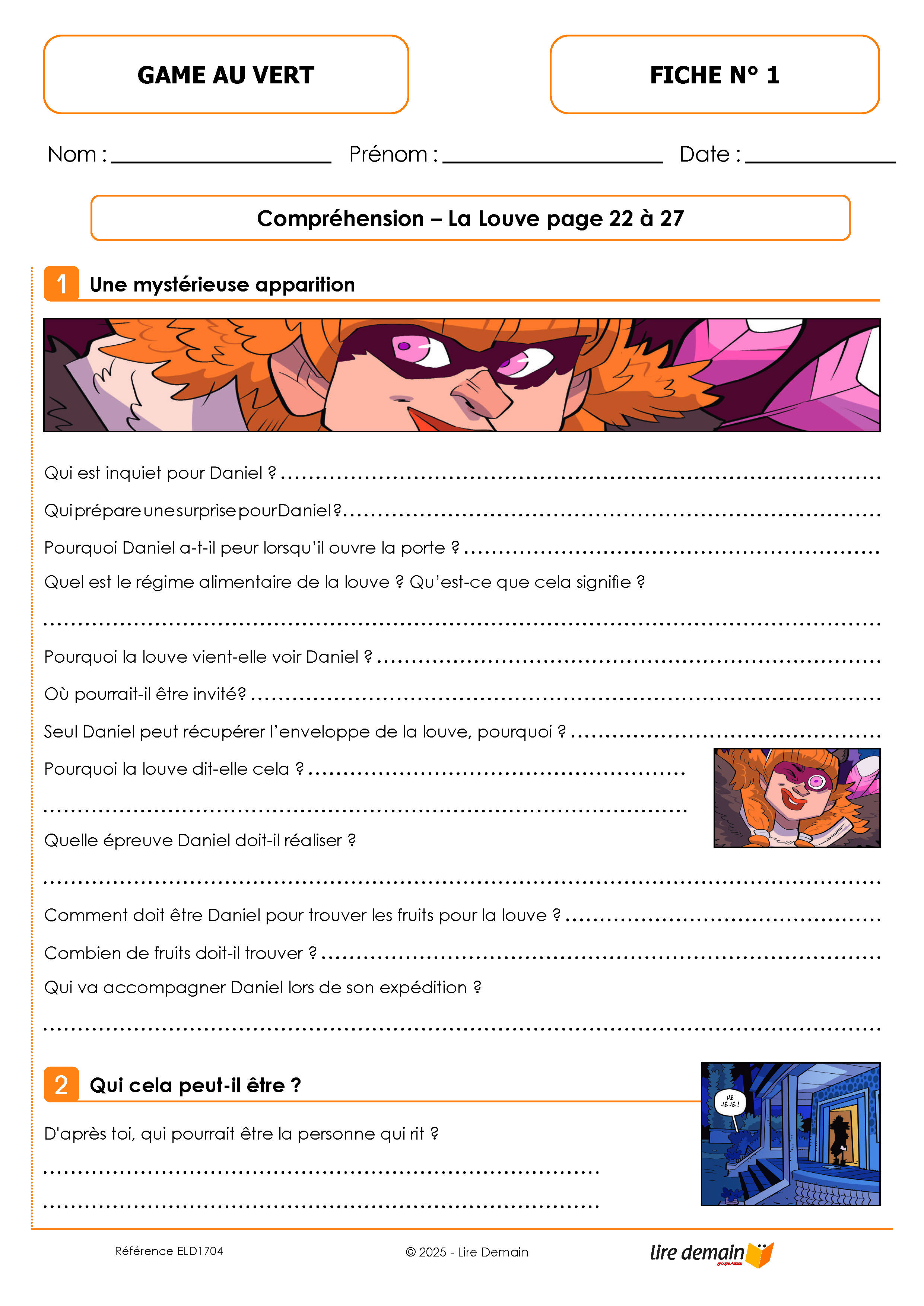 LECTURE SUIVIE - GAME AU VERT (FICHIER SEUL)