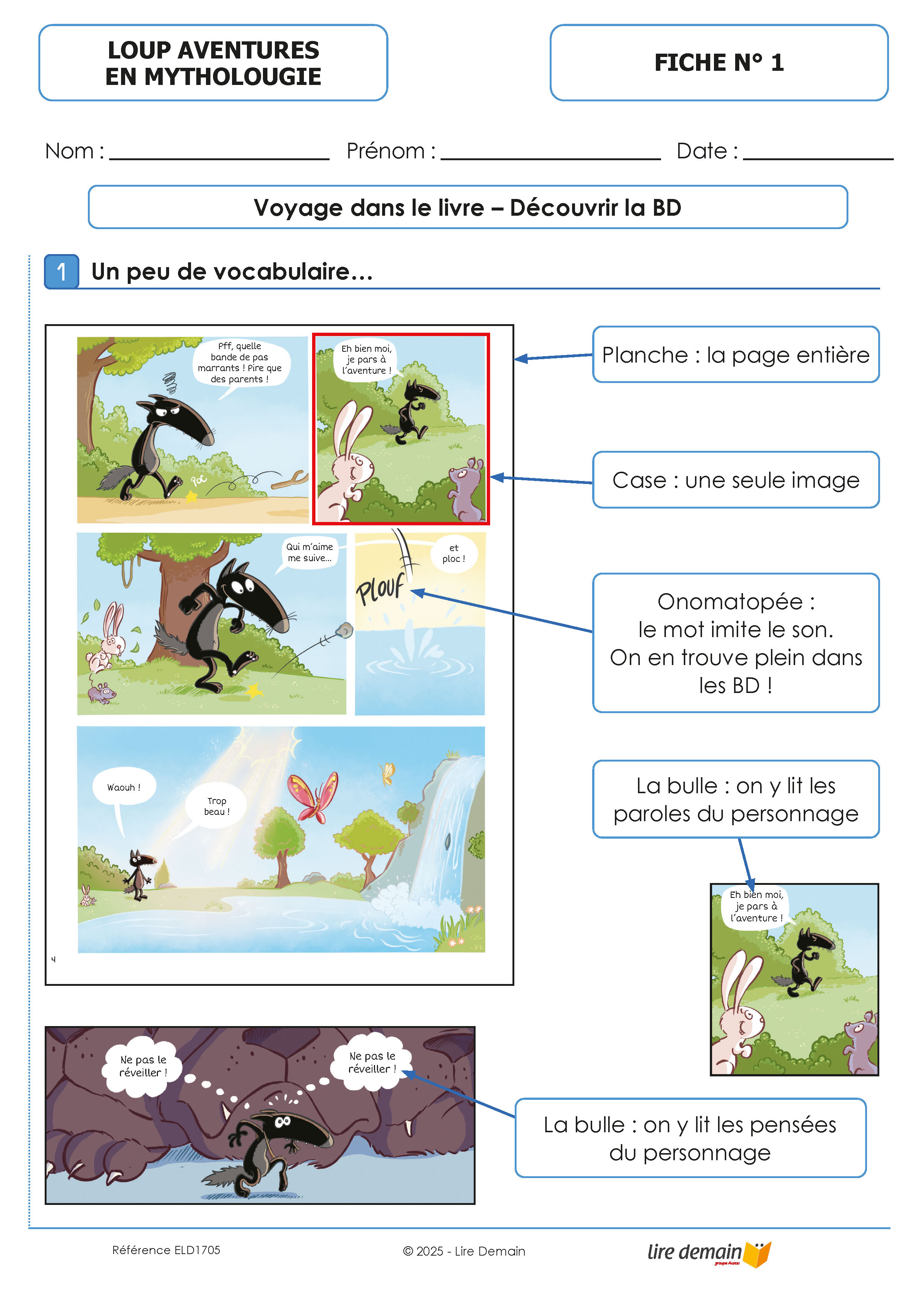 LECTURE SUIVIE - AVENTURES EN MYTHOLOUGIE - LA BD DE LOUP (FICHIER SEUL)