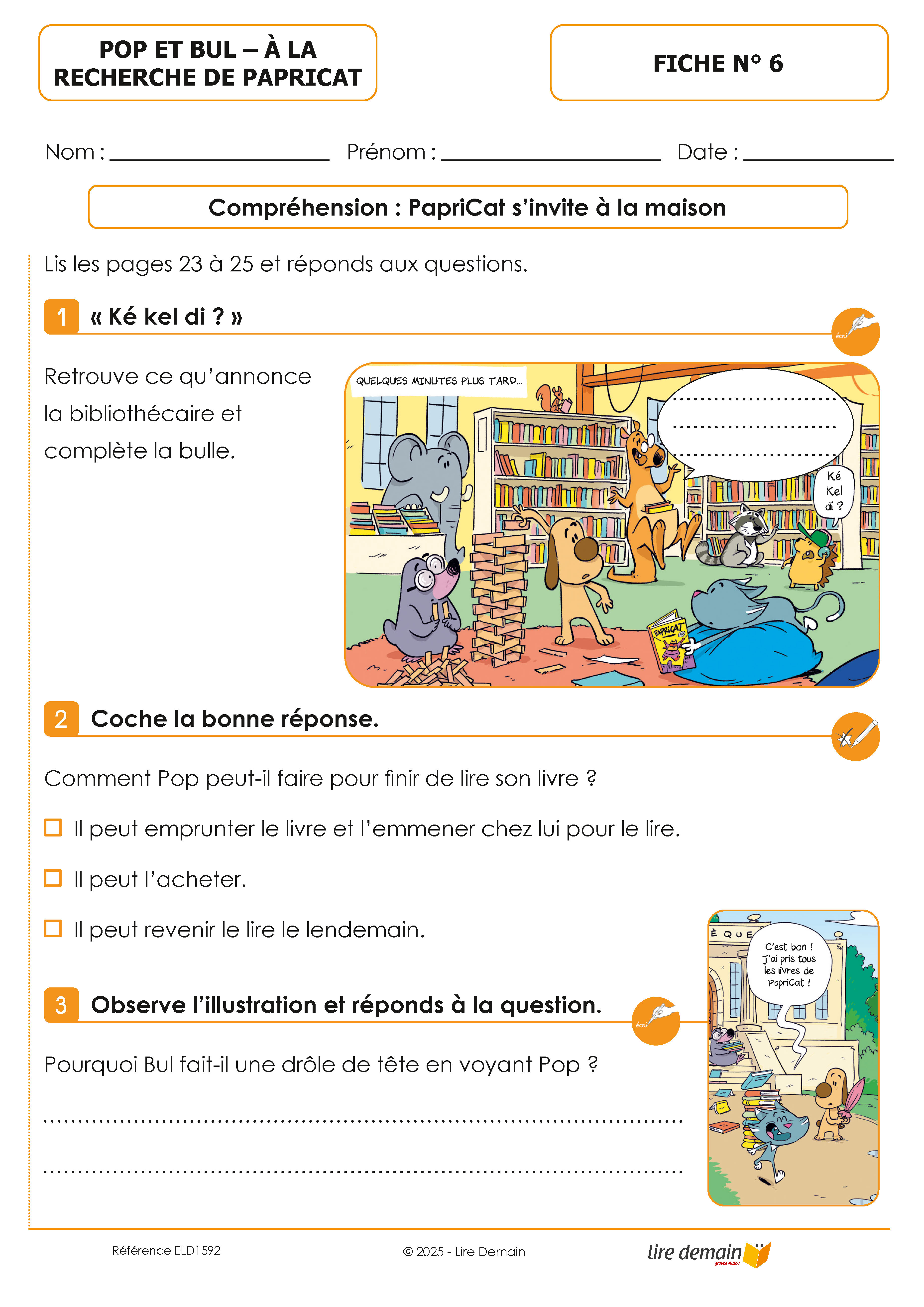 LECTURE SUIVIE - POP ET BUL (25 EX)