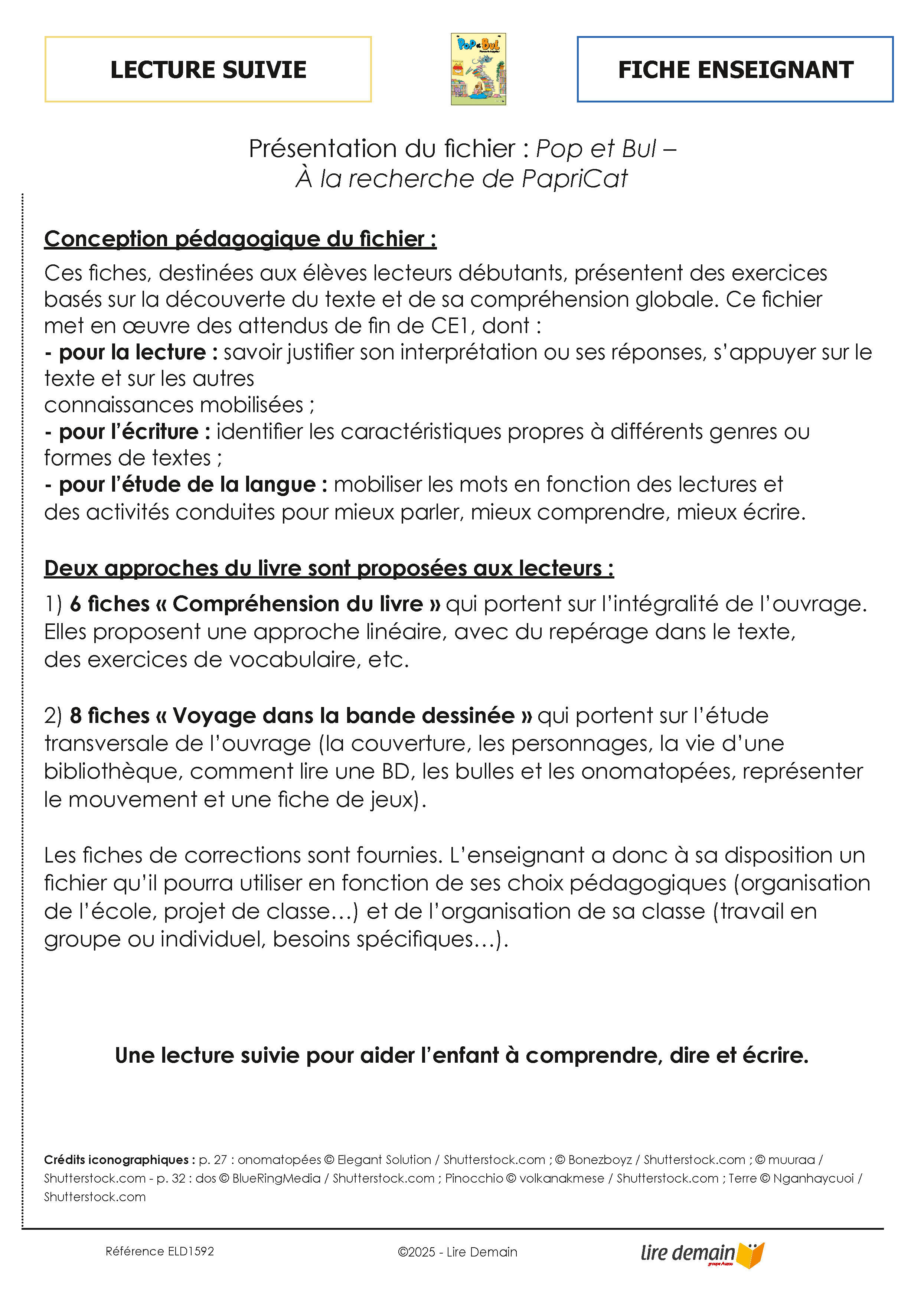 LECTURE SUIVIE - POP ET BUL (25 EX)