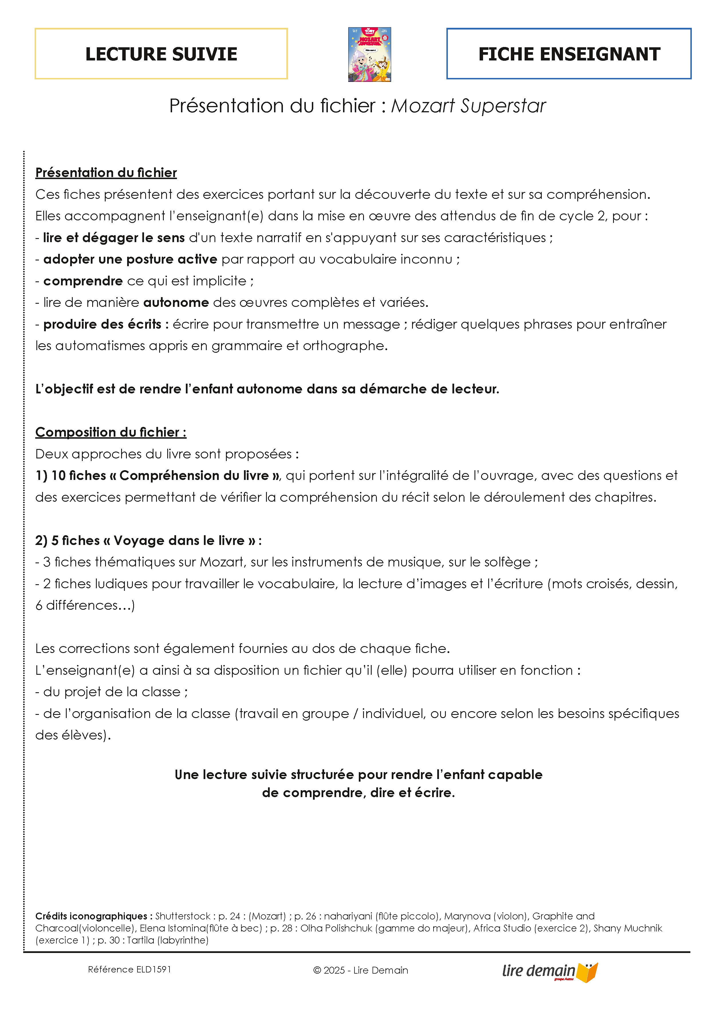 LECTURE SUIVIE MOZART SUPERSTAR (25 EX)