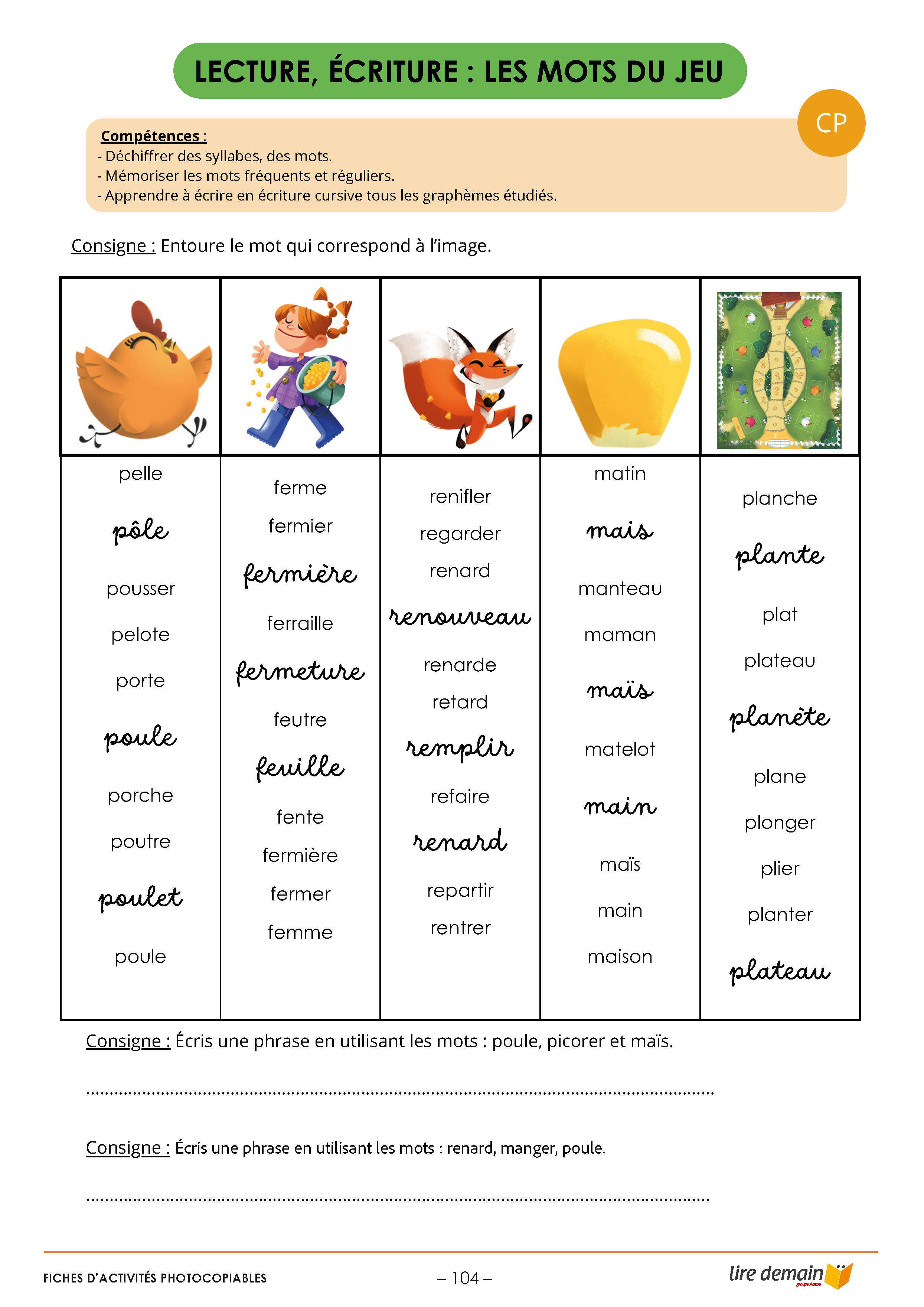 APJS - ROULE MA POULE : 1 FICHIER + 1 JEU