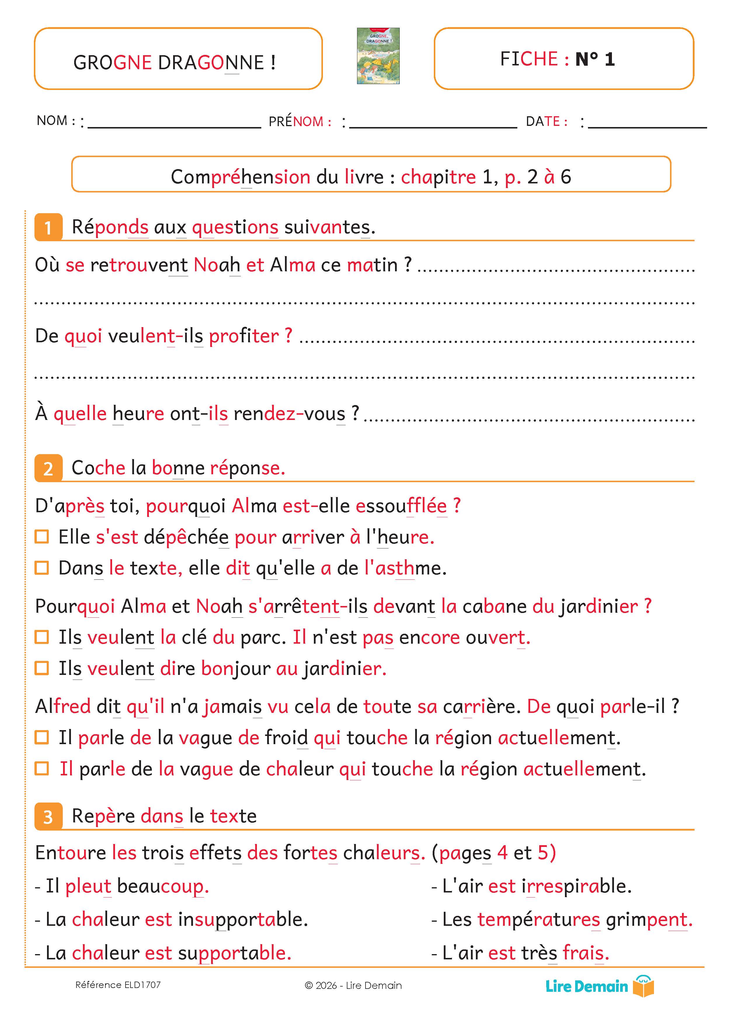 LECTURE SUIVIE - GROGNE DRAGONNE ! (FICHIER SEUL)