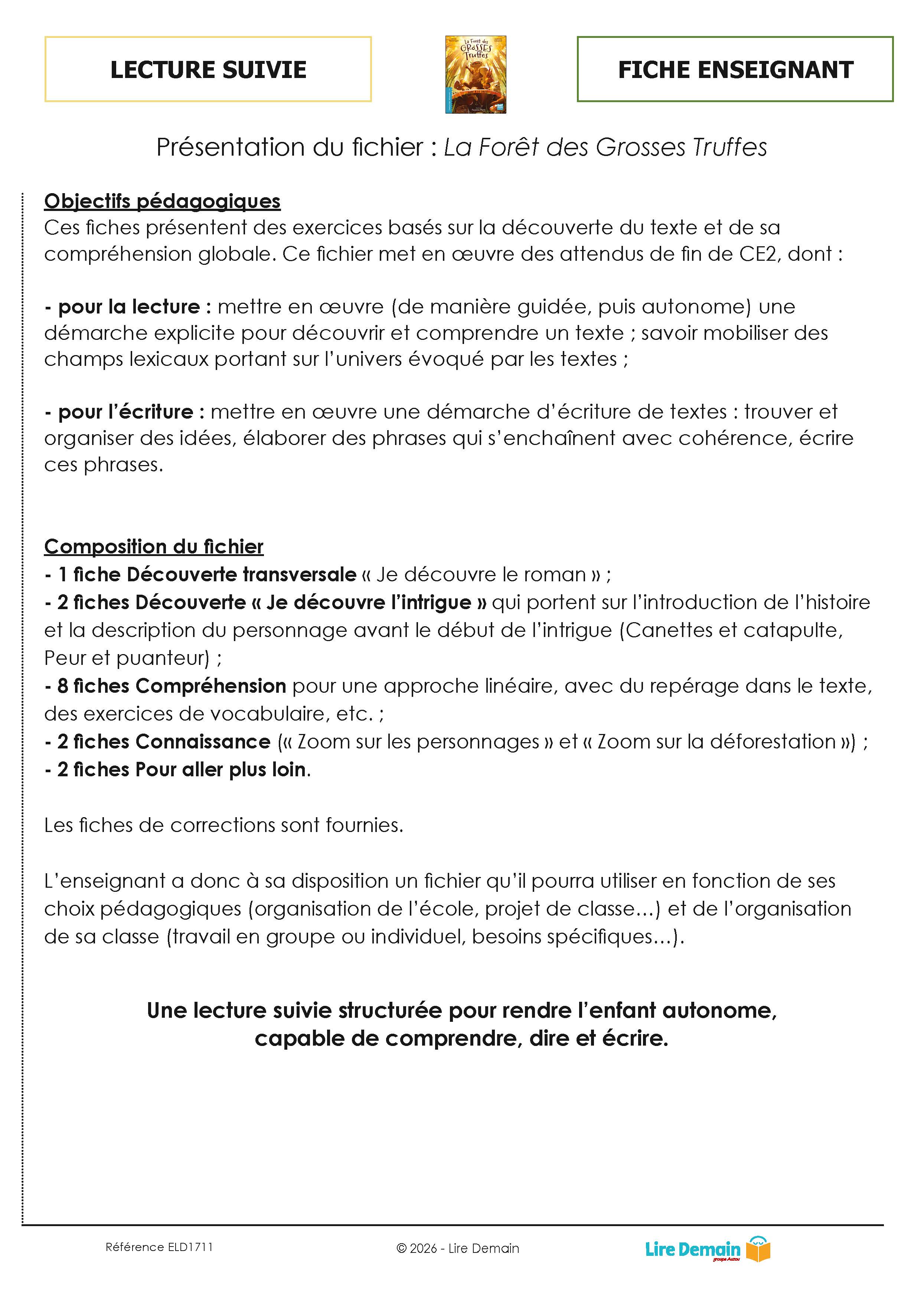 LECTURE SUIVIE - LA FORET DES GROSSES TRUFFES T1 LECTURE SUIVIE - LA FORET DES GROSSES TRUFFES T1