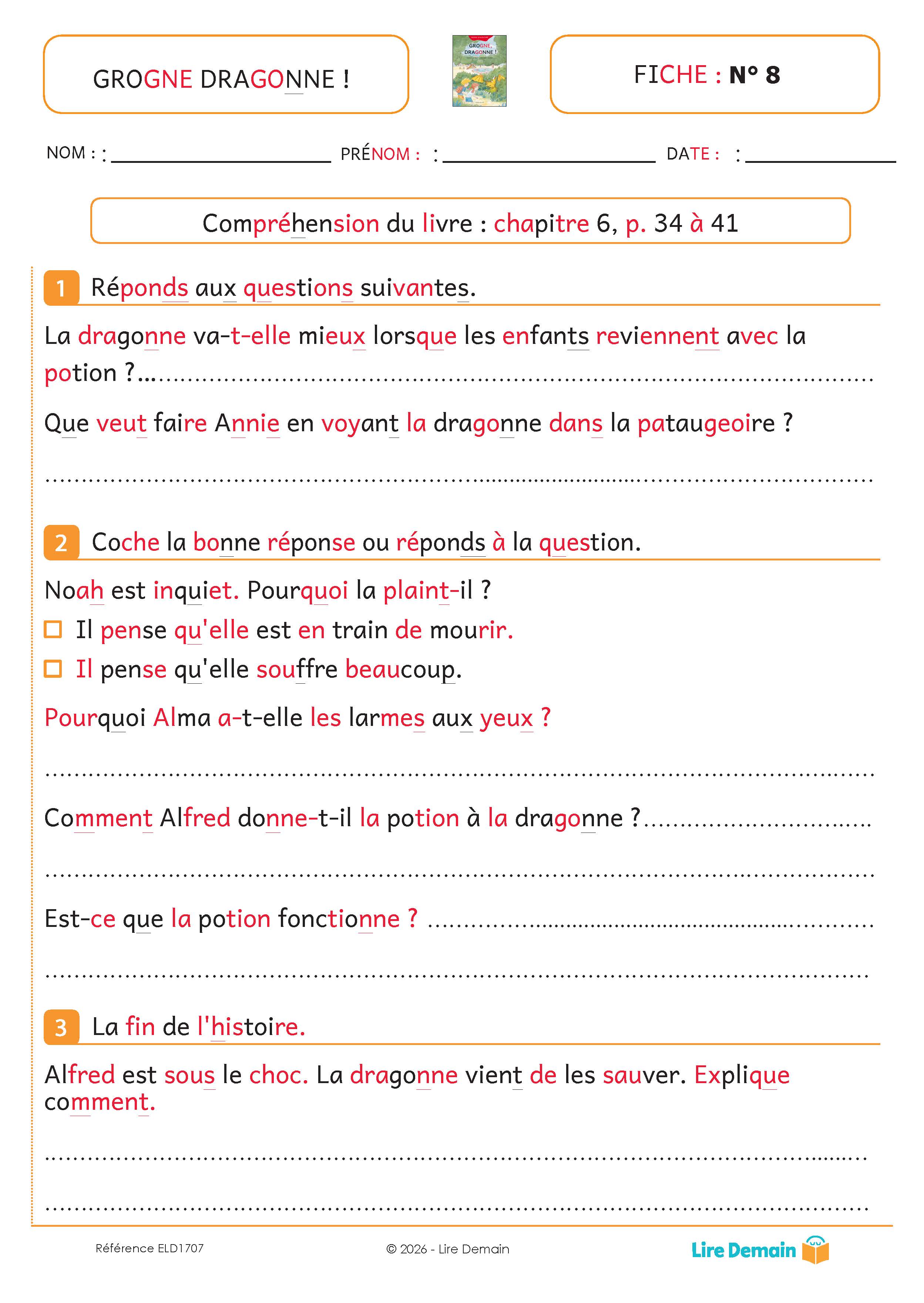  LECTURE SUIVIE - GROGNE DRAGONNE ! (25 EX)