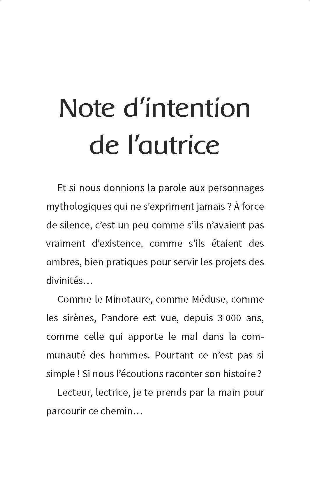 MOI, PANDORE, LA PREMIERE FEMME