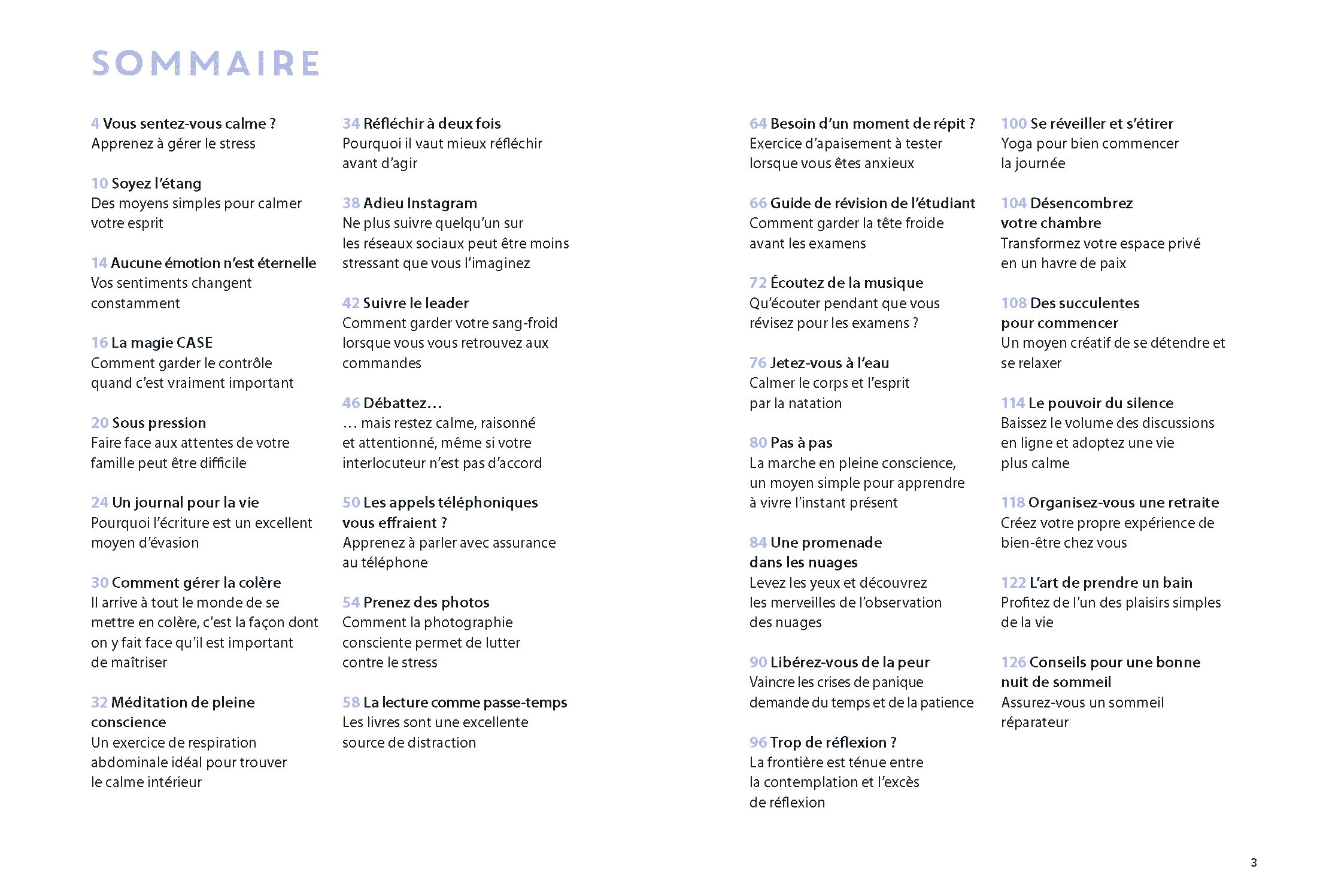 BE CALM : UN GUIDE POUR PLUS DE SERENITE