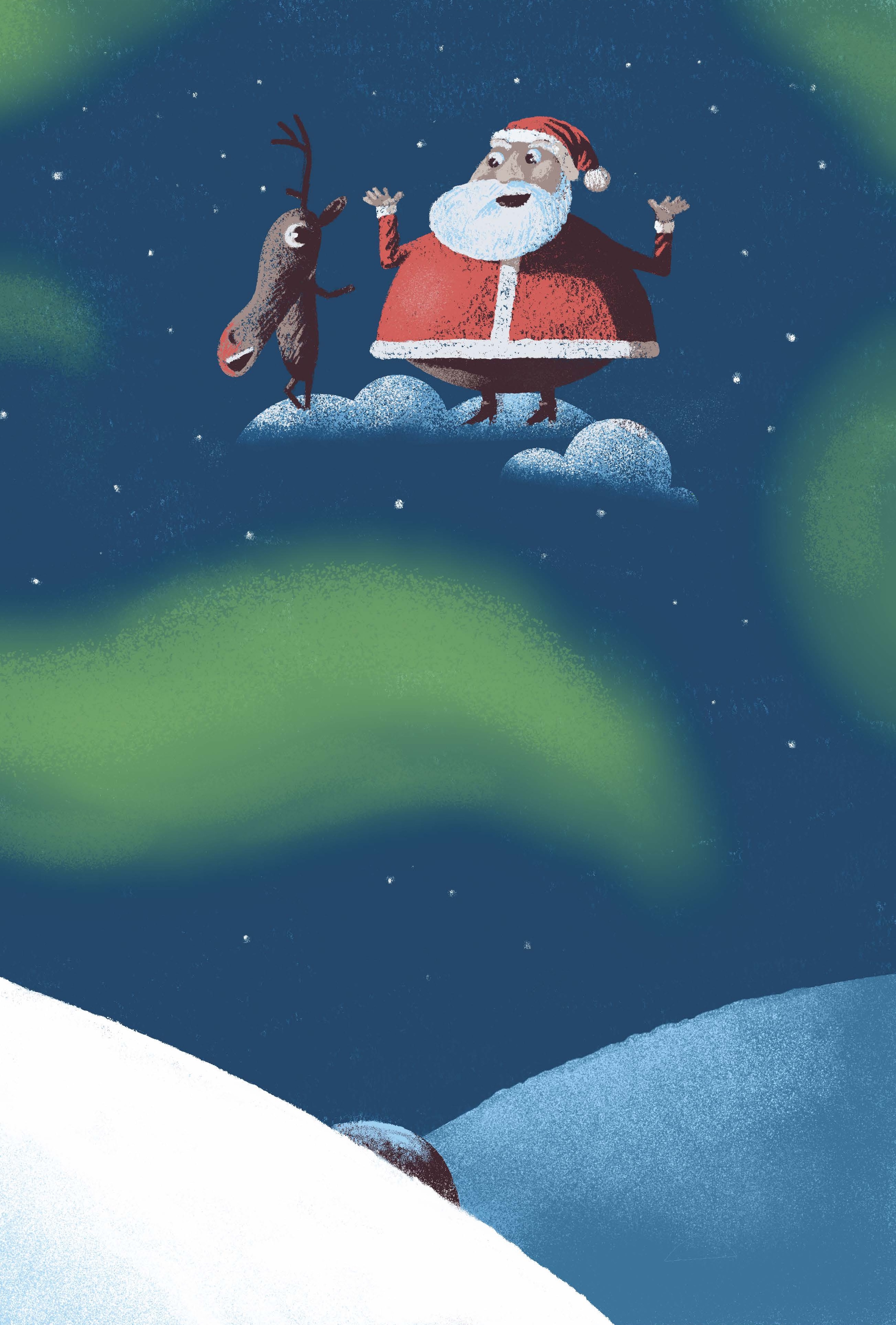 LE PETIT RENNE QUI REVAIT DU PERE NOEL