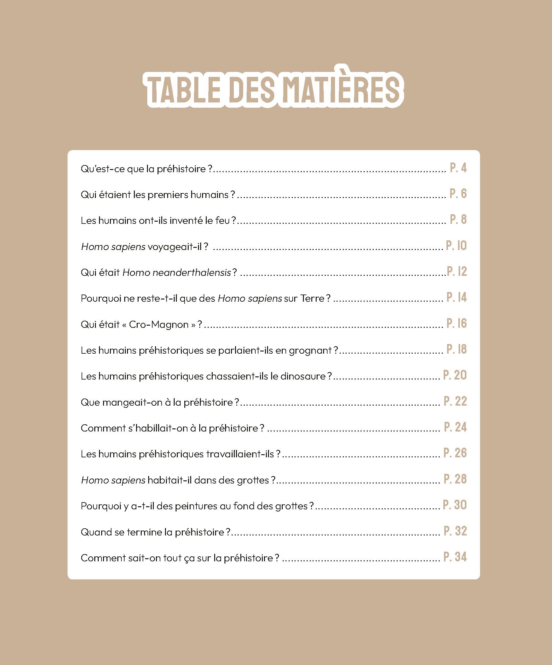 LA PREHISTOIRE EN QUESTIONS - TOPIC