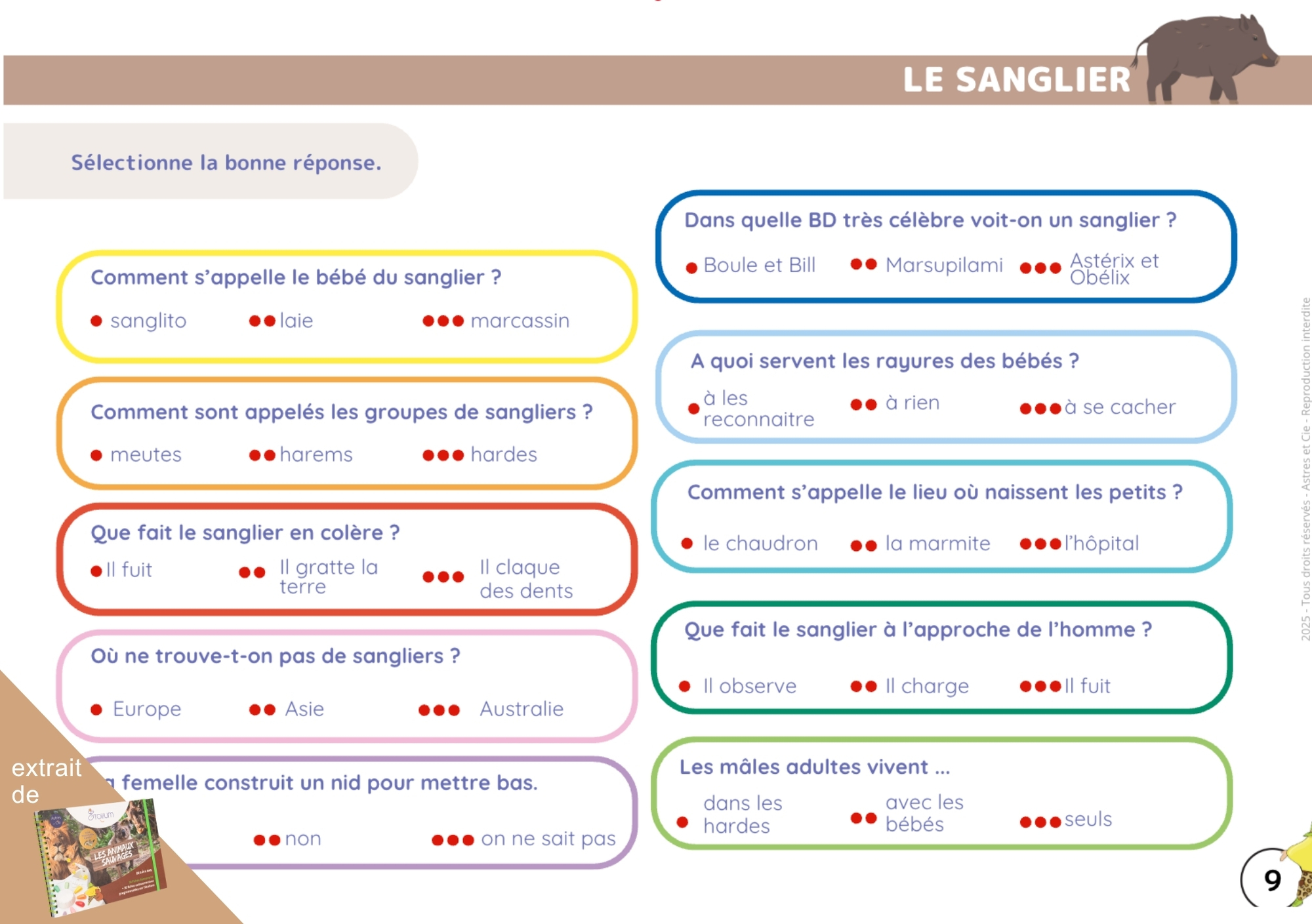 LIVRET ANIMAUX SAUVAGES