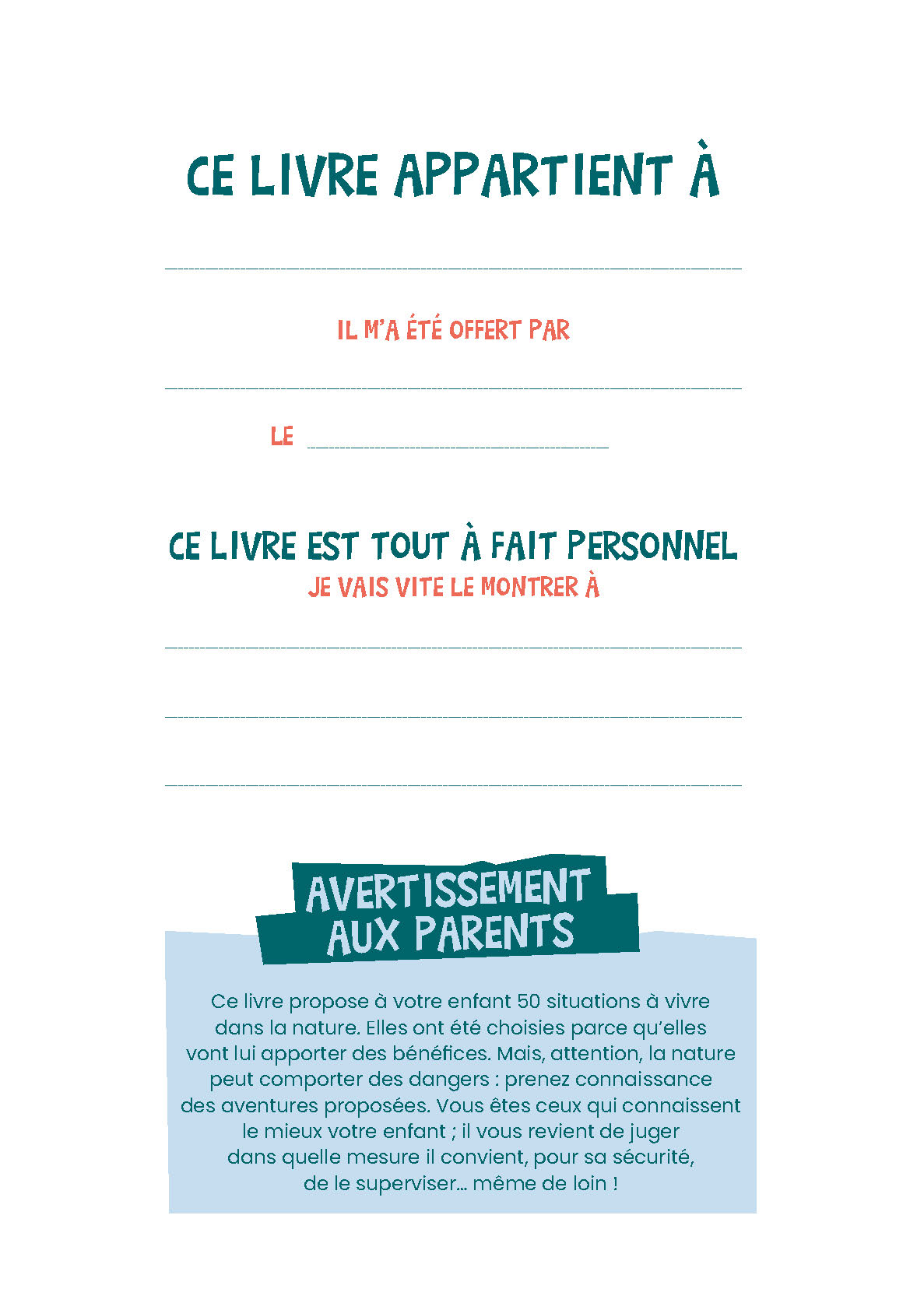 50 AVENTURES DANS LA NATURE