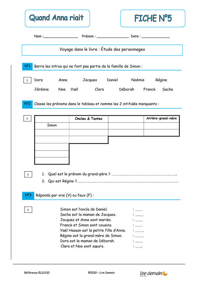 LECTURE SUIVIE - QUAND ANNA RIAIT (FICHIER SEUL)