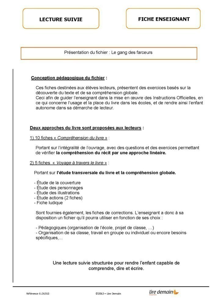 LECTURE SUIVIE - LE GANG DES FARCEURS (FICHIER SEUL)