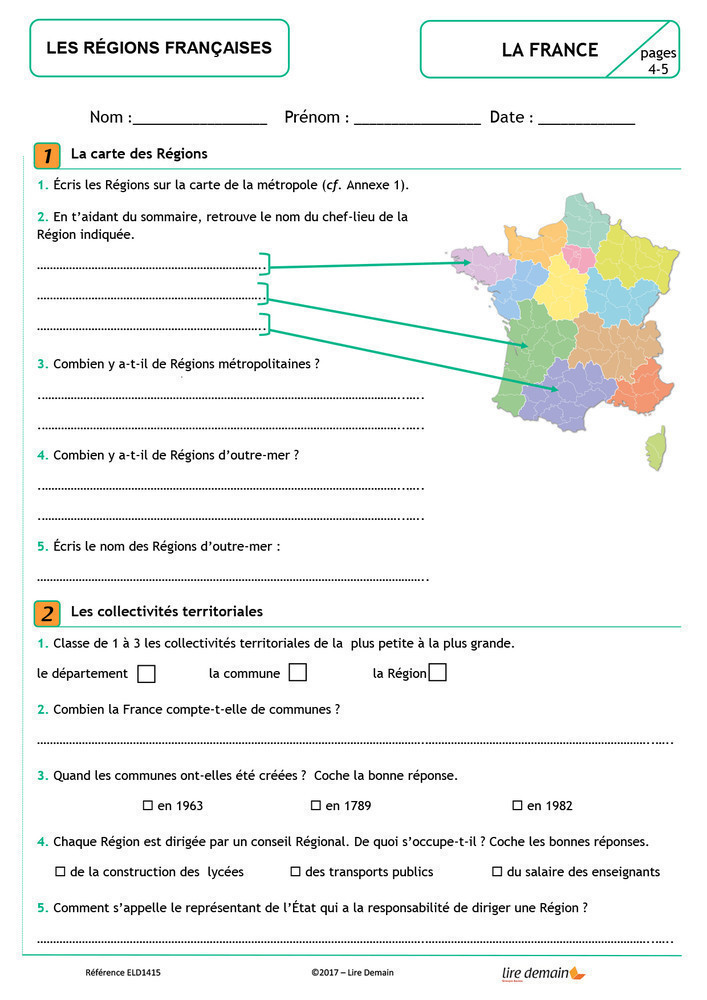 RALLYE DOC - LES REGIONS FRANCAISES (FICHIER SEUL)