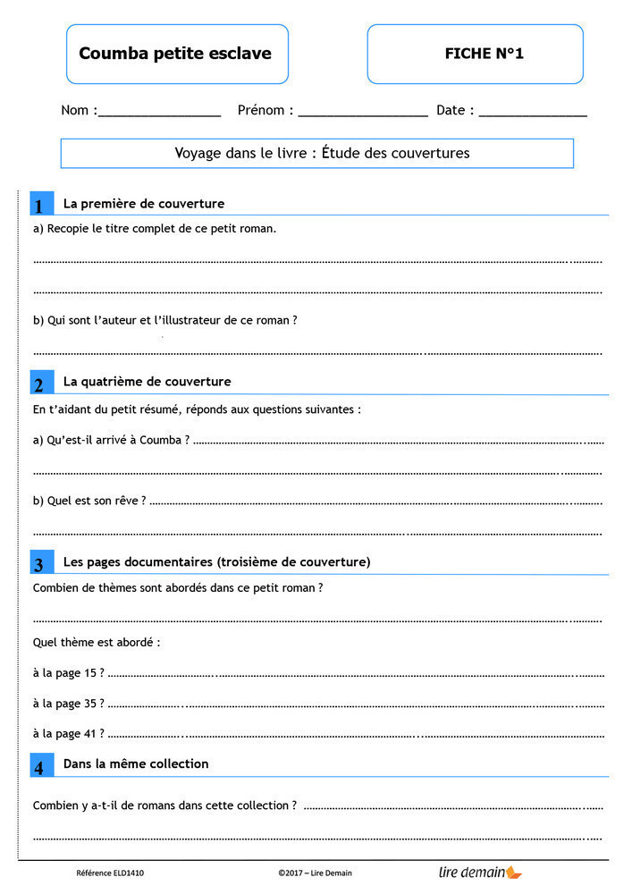 LECTURE SUIVIE - COUMBA, PETITE ESCLAVE AU XVIIIE SIECLE (FICHIER SEUL)