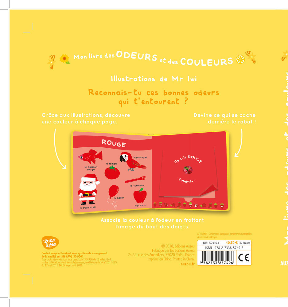 Mon Livre Des Odeurs Et Des Couleurs - Mes Premières Odeurs