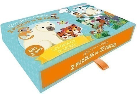 P'tit Jeu De Puzzle - 2 Puzzles De 12 Pièces - Les Animaux Du Monde !