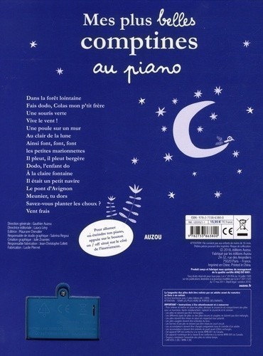 Mon Livre Piano - Mes Plus Belles Comptines Au Piano - 15 Comptines À Jouer Au Piano
