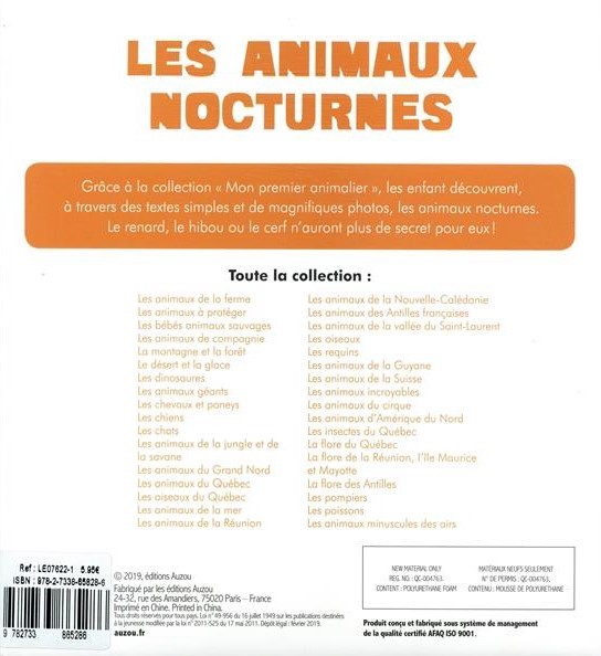 Mon Premier Doc Photo - Mon Premier Animalier - Les Animaux Nocturnes