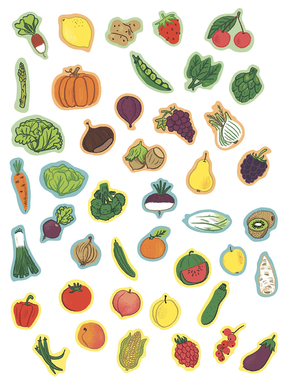 Ma Pochette D'aimants - Fruits Et Legumes De Saison