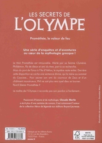 Les Secrets De L'olympe Tome 4 Prométhée, Le Voleur De Feu