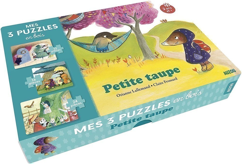 MES 3 PUZZLES EN BOIS PETITE TAUPE