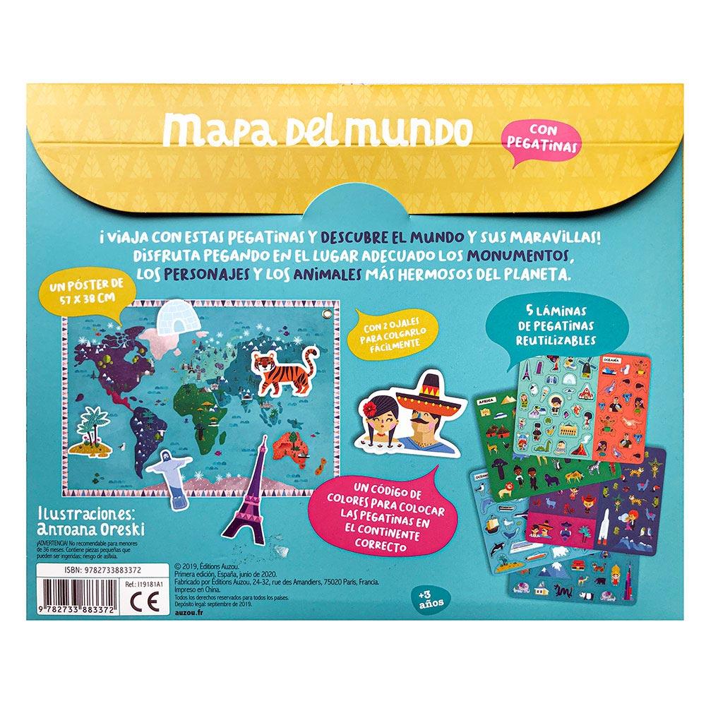 Estuche Artista: Pegatinas De Mapa Del Mundo