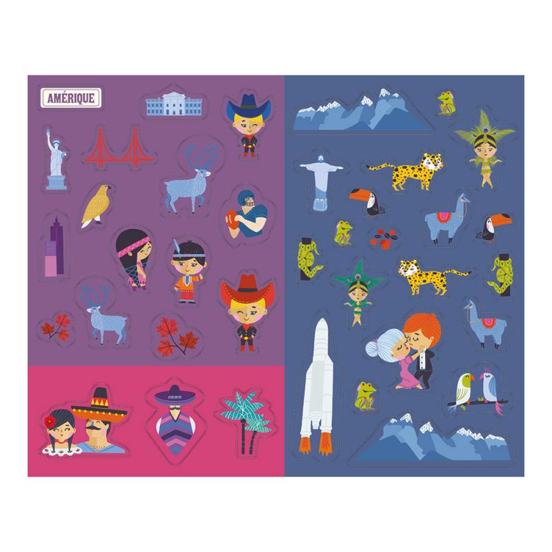 Estuche Artista: Pegatinas De Mapa Del Mundo