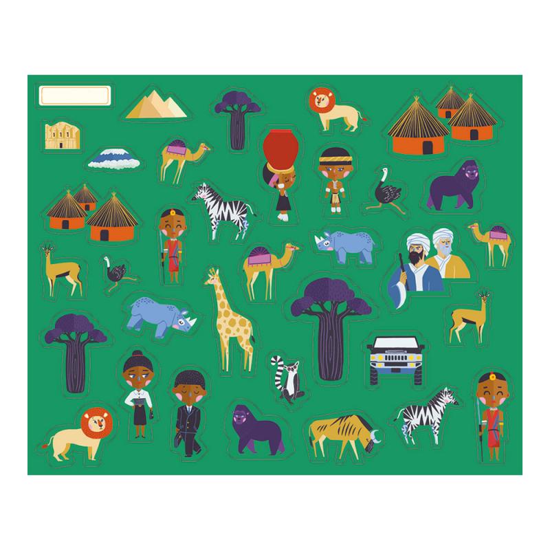 Estuche Artista: Pegatinas De Mapa Del Mundo