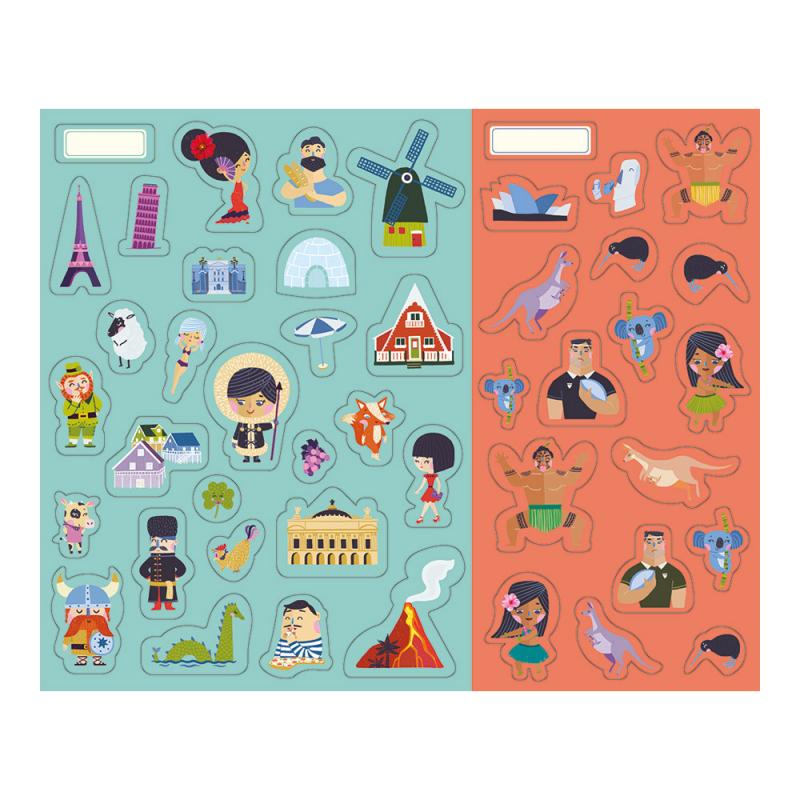 Estuche Artista: Pegatinas De Mapa Del Mundo