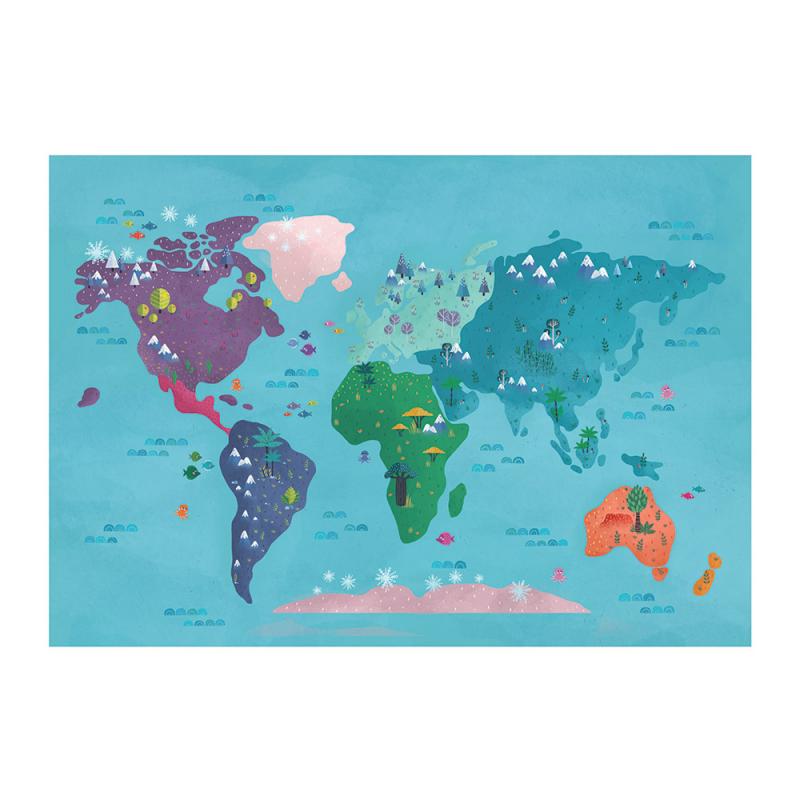 Estuche Artista: Pegatinas De Mapa Del Mundo