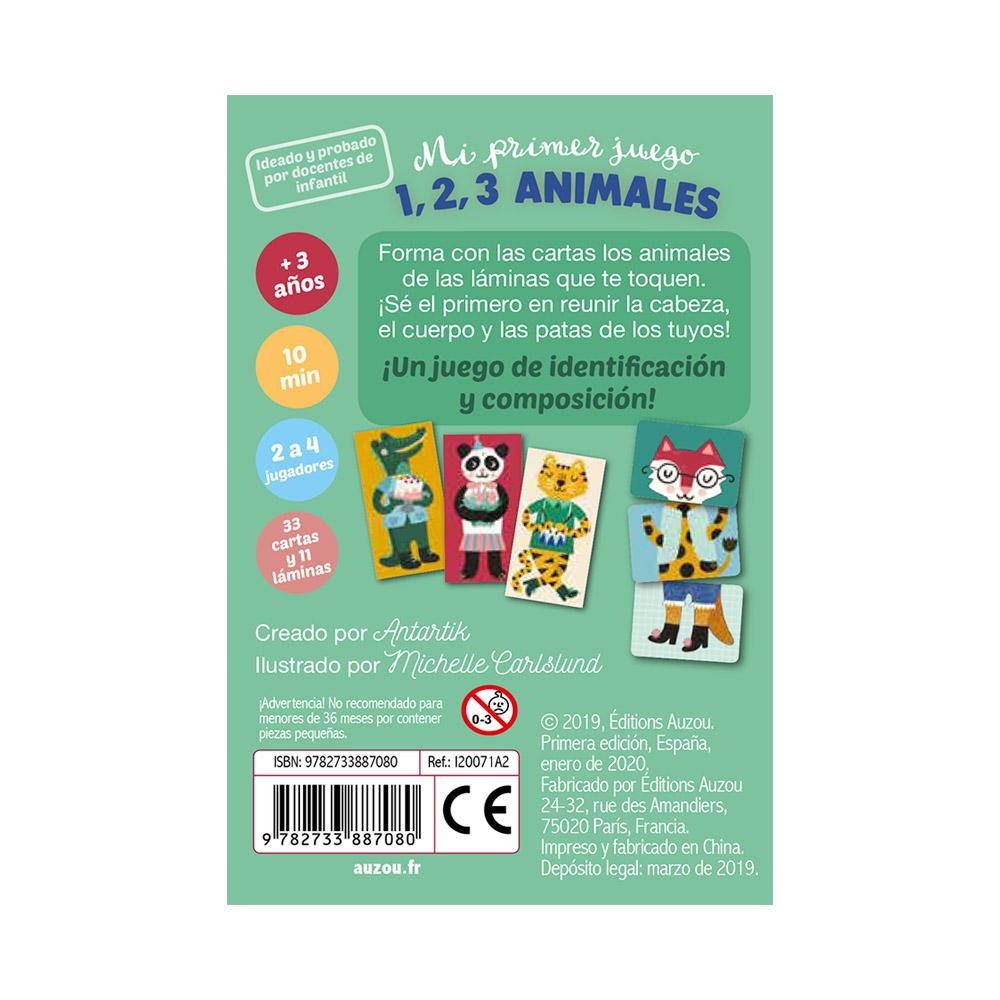 Juego De Cartas 1,2,3 Animales.