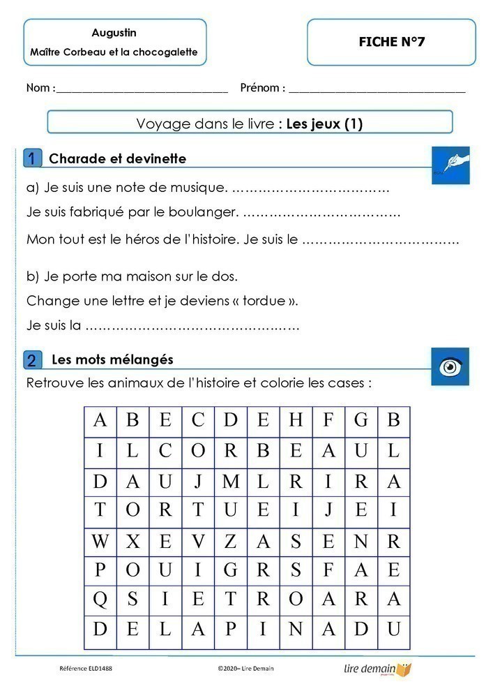 LECTURE SUIVIE - AUGUSTIN MAITRE CORBEAU ET LA CHOCOGALETTE (FICHIER SEUL)