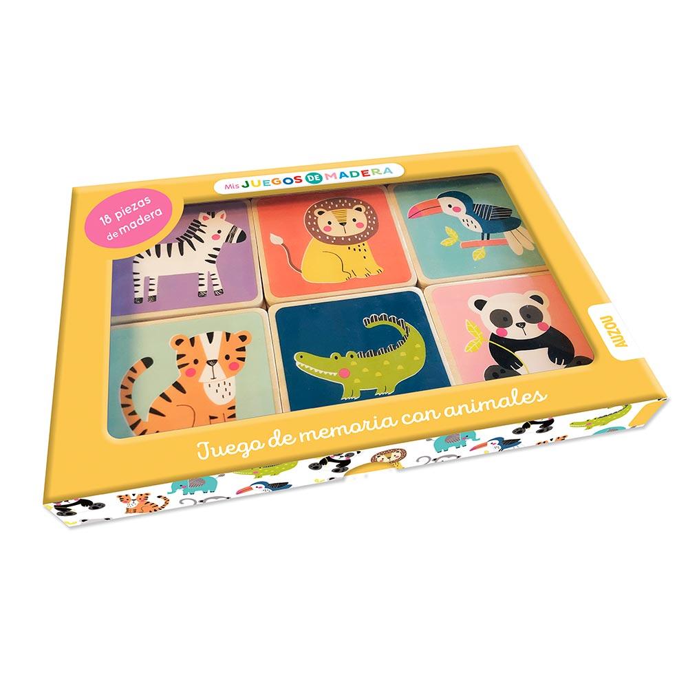 Juego De Memoria Animales En Madera