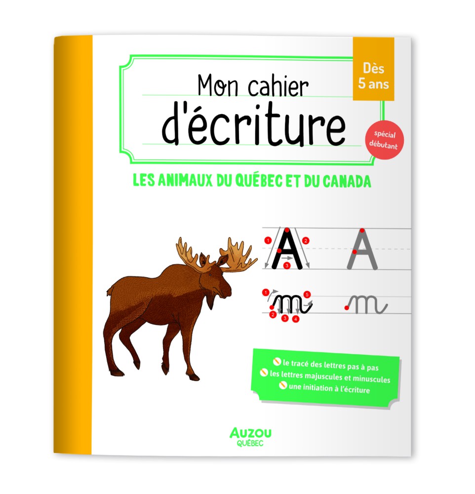 Cahier Écriture Animaux Du Québec Et Du Canada