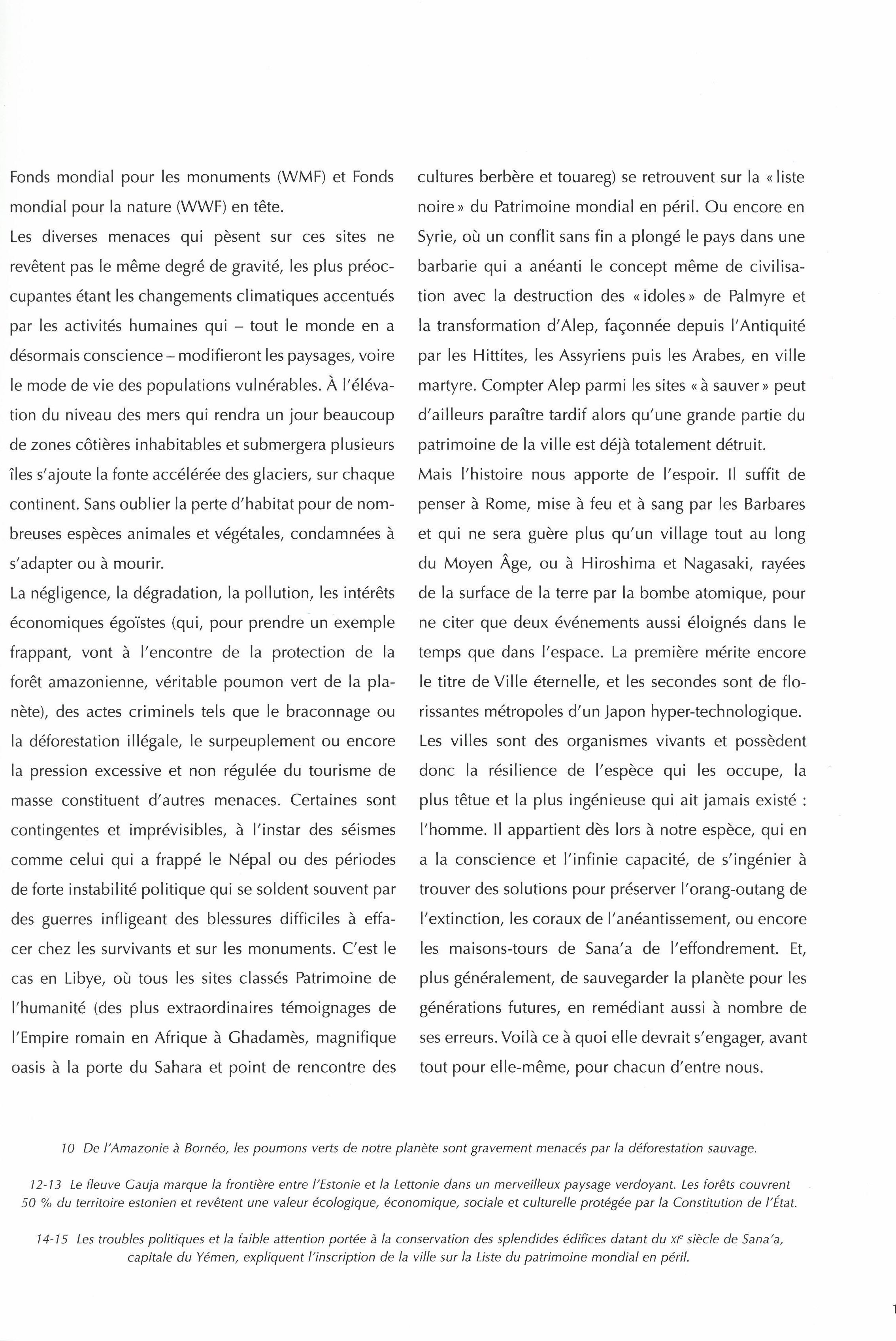 LES SITES EN PERIL DU PATRIMOINE MONDIAL : UN TRESOR FRAGILE ET IRREMPLACABLE POUR L