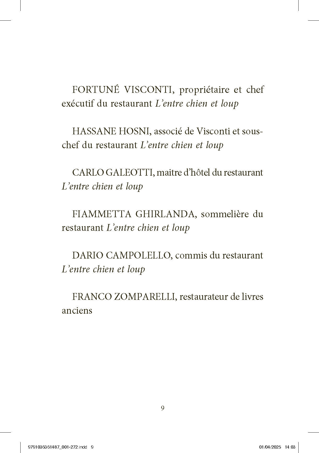 MEURTRE AU RESTAURANT