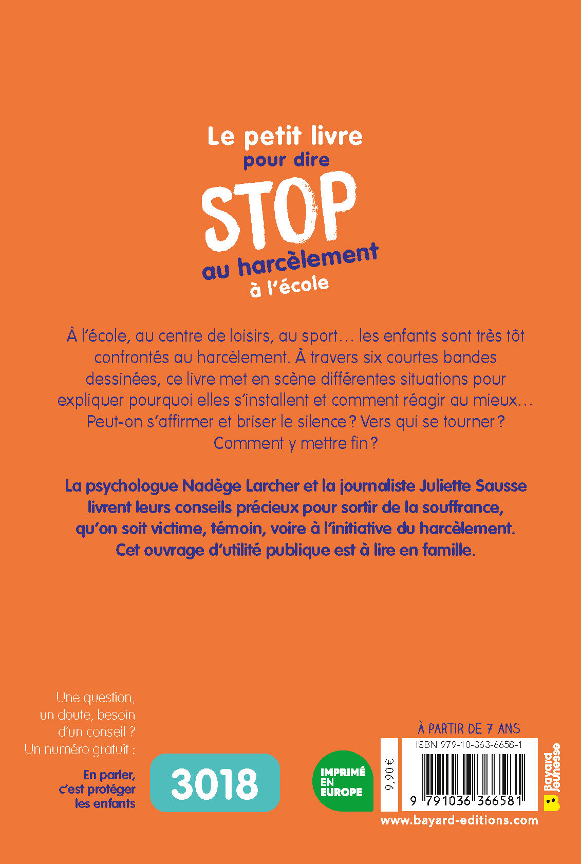 LE PETIT LIVRE POUR DIRE STOP AU HARCELEMENT A L