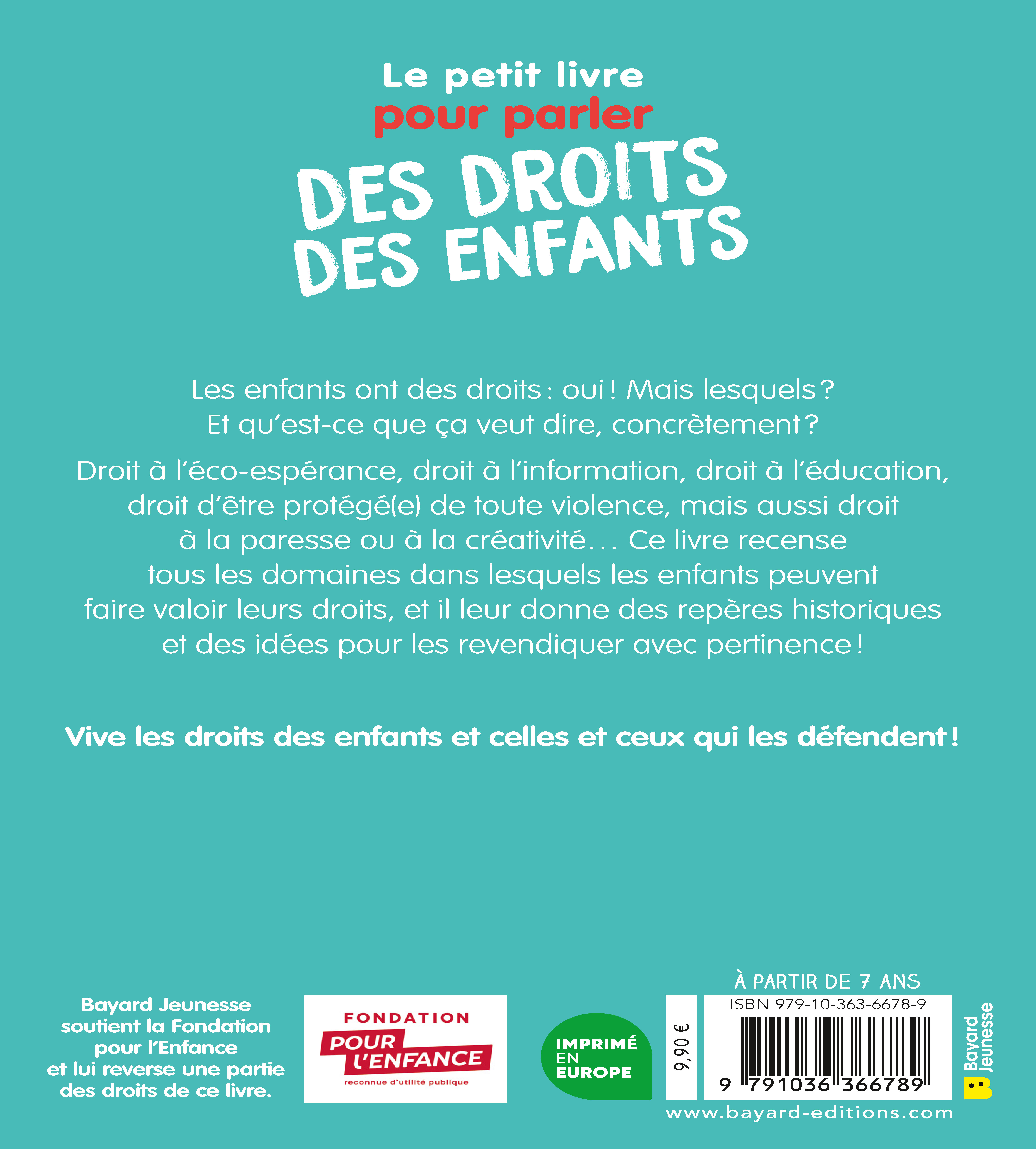 LE PETIT LIVRE POUR PARLER DES DROITS DES ENFANTS