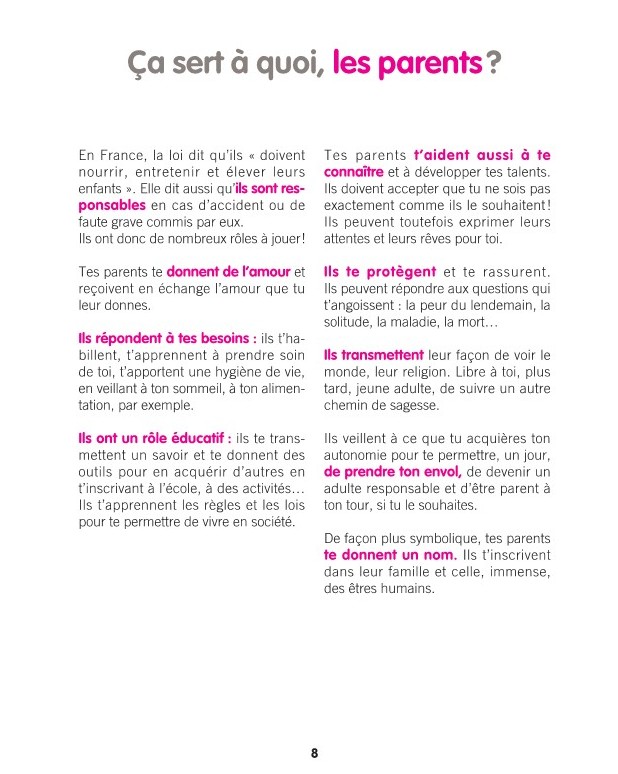 PETIT LIVRE POUR BIEN VIVRE EN FAMILLE