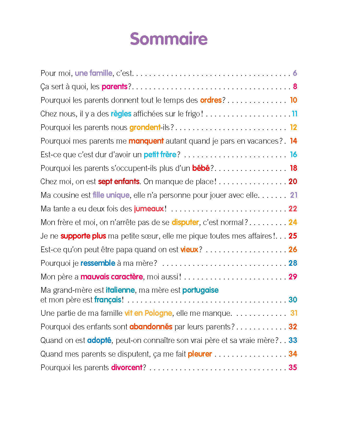 PETIT LIVRE POUR BIEN VIVRE EN FAMILLE