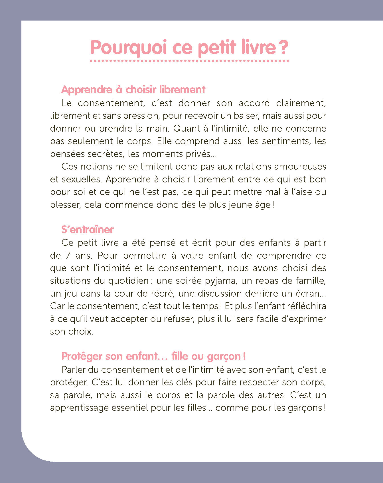 PETIT LIVRE POUR PARLER DE L