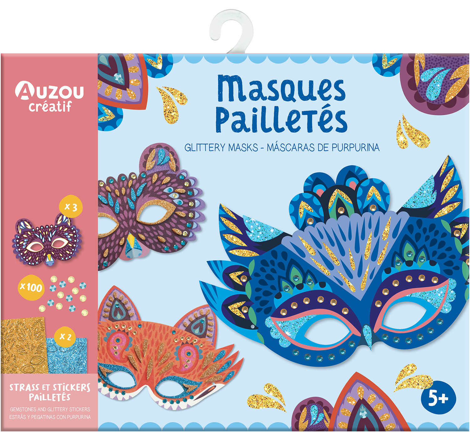 Strass et stickers pailletés - Masques pailletés Strass et stickers pailletés - Masques pailletés