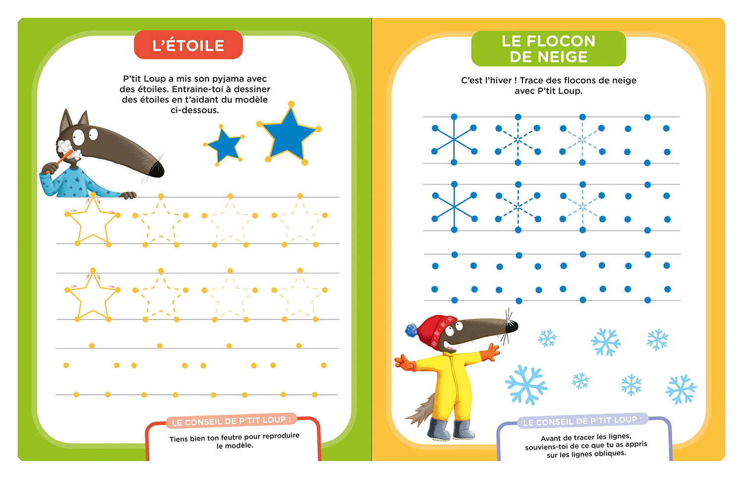 P'tit Loup Mes Activités Effaçables : Les Tracés