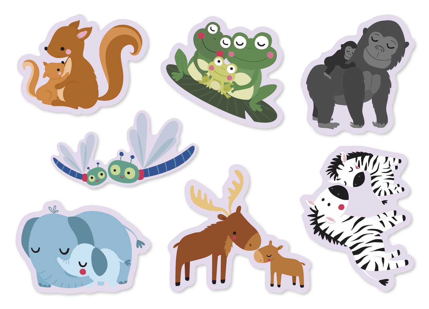 100 Gommettes Parents-Bébés Animaux