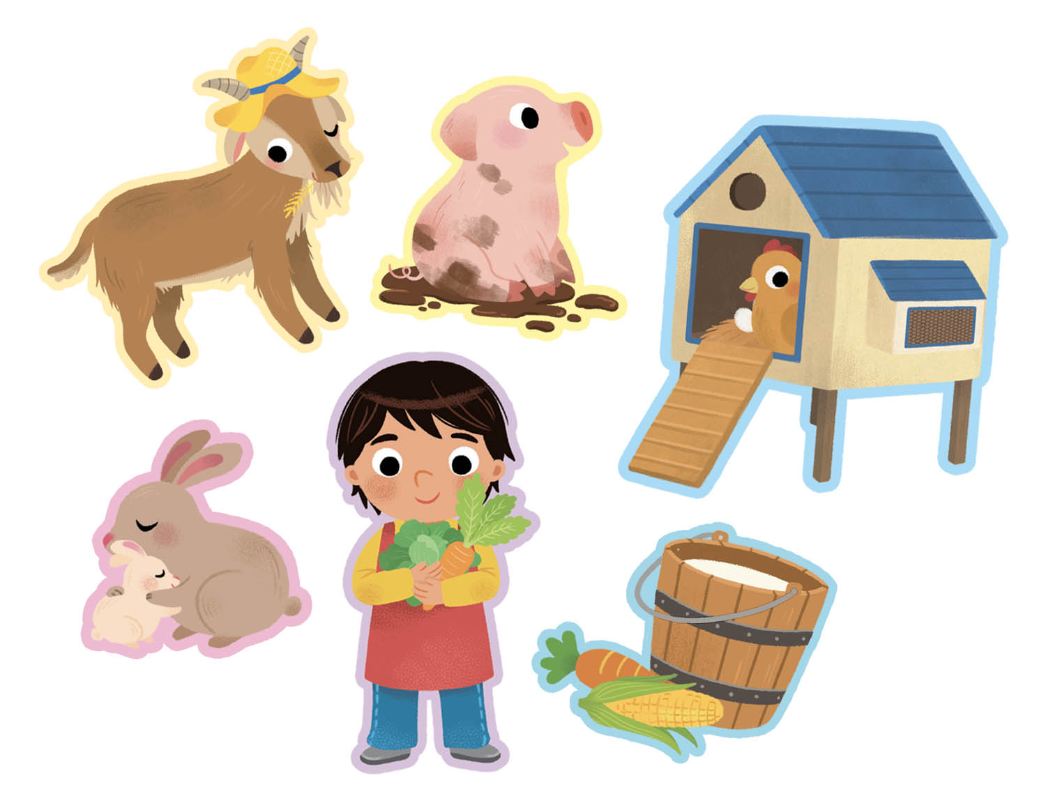 Ma pochette de 50 gommettes - La ferme