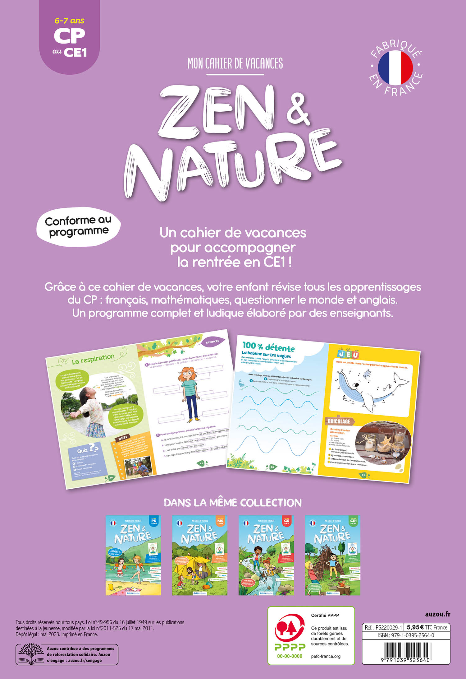 DU CP AU CE1 -  MON CAHIER DE VACANCES ZEN ET NATURE